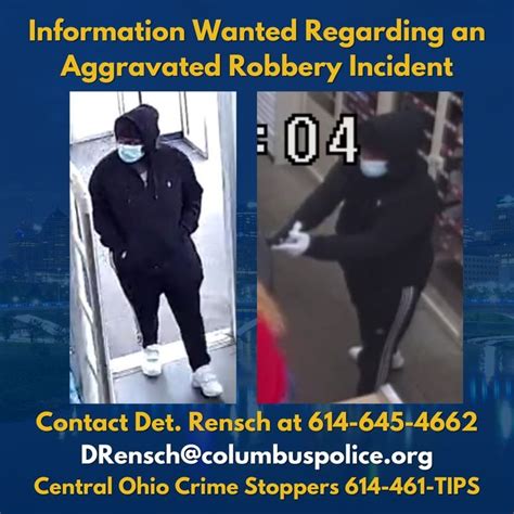 Columbus Police Seek Public S Help In Identifying Armed Robbery Suspect