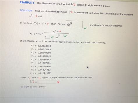 Solved Example 2 Use Newtons Method To Find Correct To