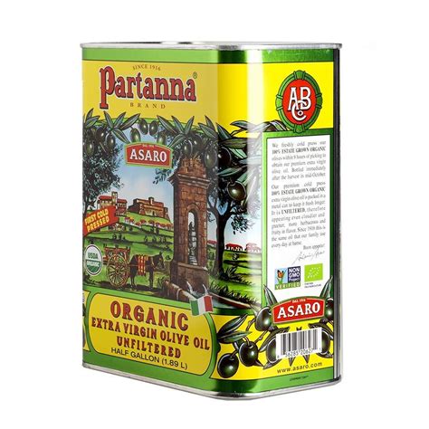 Partanna EVERYDAY 64 Fl Oz Tin USDA Organic Unfiltered Extra Virgin