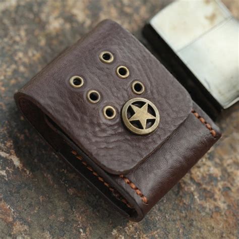 Cool Mens Leather Zippo Lighter Case with Loop Leather Zippo lighter H ...