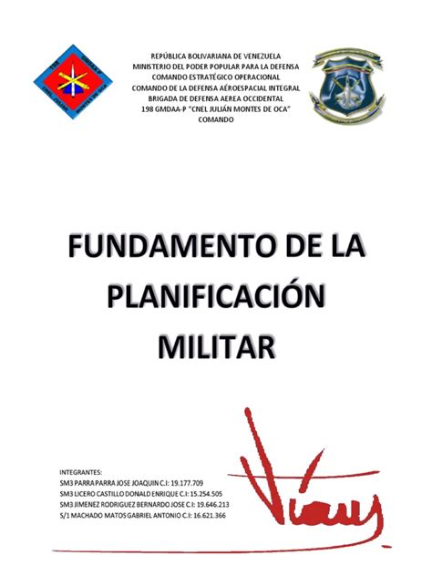 Fundamento De La Planificacion Militar Pdf Planificación Personal Militar