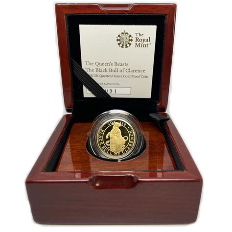 Proof Gold Quarter Ounce Queen S Beast Black Bull ATS Bullion