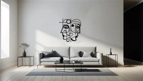 Abstract Faces Metal Wall Art Faces Line Metal Wall Art Modern