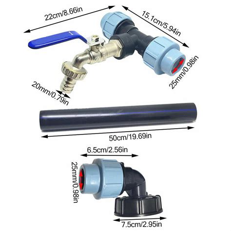 IBC Adapter Verbindungsset für 2 3 Tanks Nebeneinander Schwanenhals