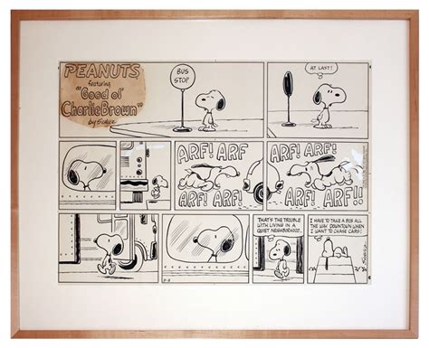 Lot Detail Charles Schulz Hand Drawn Sunday All Snoopy Peanuts