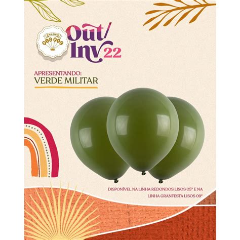 Unidades Bal O Bexiga Lisa N Verde Militar Shopee Brasil