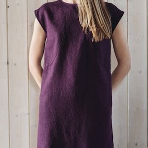 Linen Dress With Naked Back Motumo 14S1 Summer Linen Dress Washed