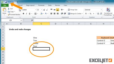 Excel Tutorial How To Undo And Redo Changes In Excel