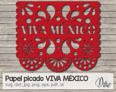 Papel Picado Svg Papel Picado Viva México Viva México Papel Etsy México