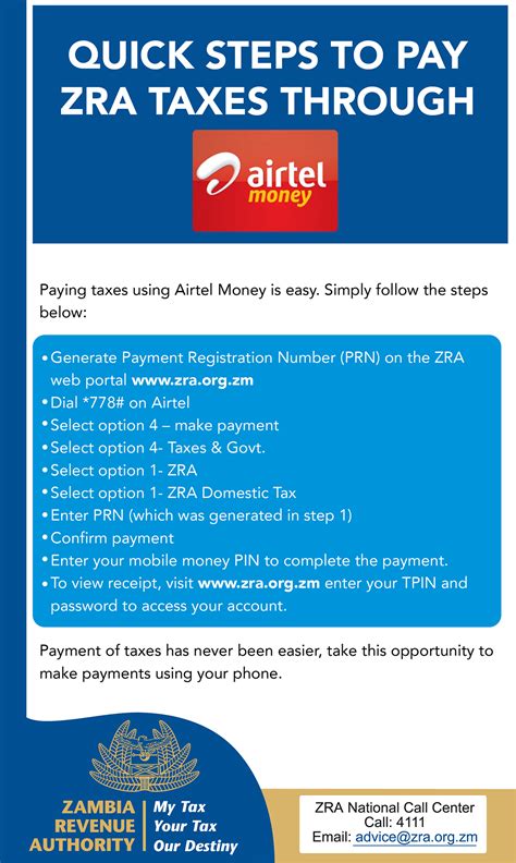 Pay Zra Taxes Using Airtel Money Zambia Revenue Authority