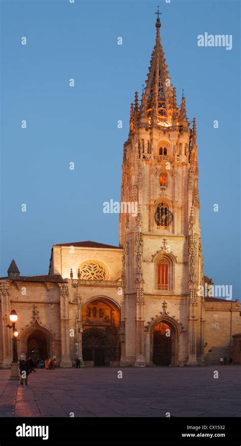 Metropolitan Cathedral Basilica Of San Salvador At Sunset Oviedo