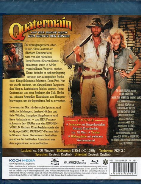 KING SOLOMON S MINES QUATERMAIN 1985 Blu Ray Disc RICHARD