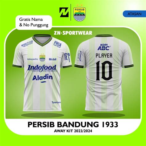 Baju Jersey Persib Bdg Away Putih Terbaru Supporter Lazada