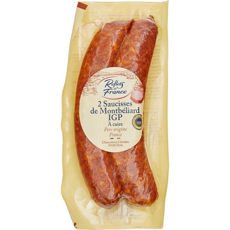 Saucisses de Montbéliard IGP REFLETS DE FRANCE la barquette de 2