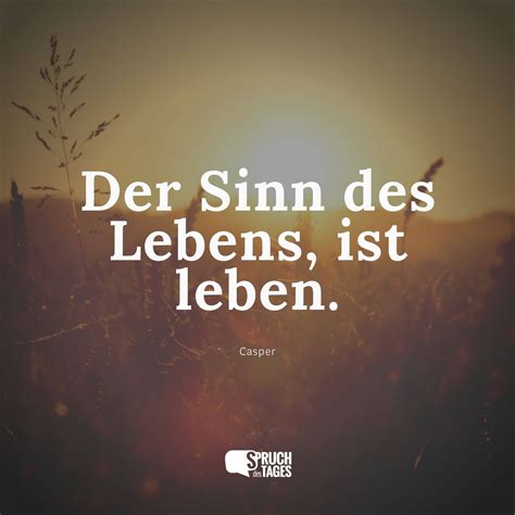 Der Sinn Des Lebens Ist Leben Spruch Des Tages