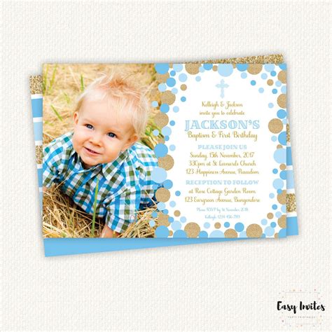 Baptism And 1st Birthday Invitation Birthday Messages