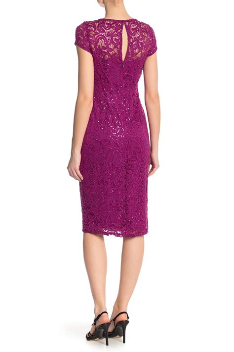 Marina Sequin Lace Cap Sleeve Sheath Dress Nordstrom Rack