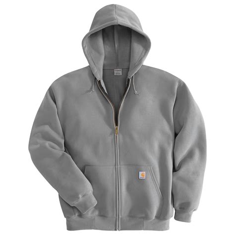 Carhartt Mens Hooded Zip Front Sweatshirt Heather Gray 3xl Tall