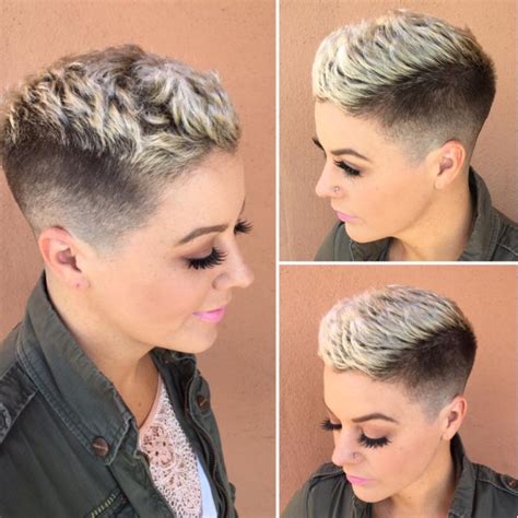 Textured Pixie With Taper Fade And Platinum Frosted Tips Short