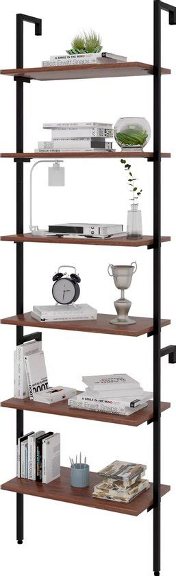 Industrial Wandrek Moderne Ladder Plank Met 6 Niveaus Display Stand