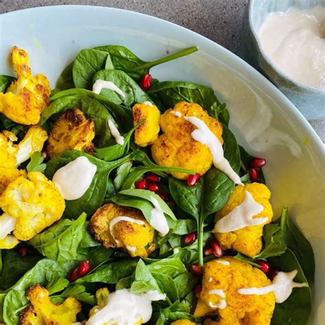 Roasted Turmeric Cauliflower And Pomegranate Salad Living Naturally