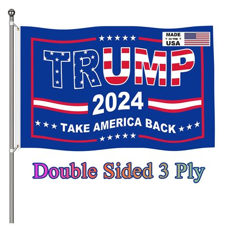 Trump 2024 Flag 3x5 FT Trump Flag Double Sided 3 Ply Take America Back