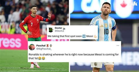 “ronaldo Is Shaking” “taking That First Spot Soon” Lionel Messi Fans Thrilled As He Moves