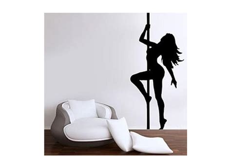 Adesivo De Parede Mulher Pole Dance 02 Pequeno 38X83Cm em Promoção é