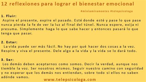 12 Reflexiones Para Lograr El Bienestar Emocional Minia Miramontes