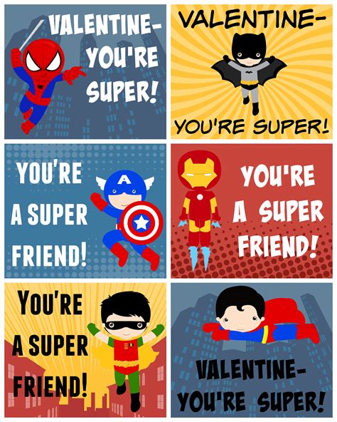 Free Printable Superhero Valentines Girl In The Garage®