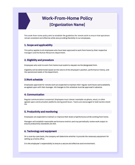 What To Include In Your Work From Home Policy Plus Free Template Home