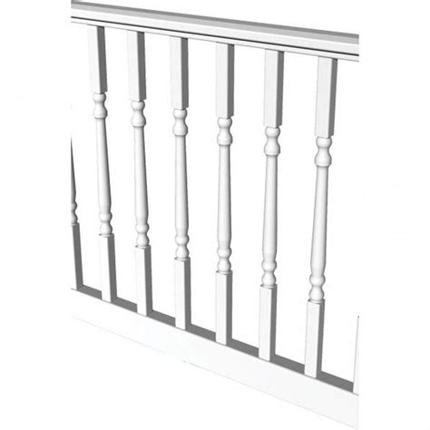 RDI Original Rail 8 Ft X 36 In White Vinyl Turned Baluster Level Rail