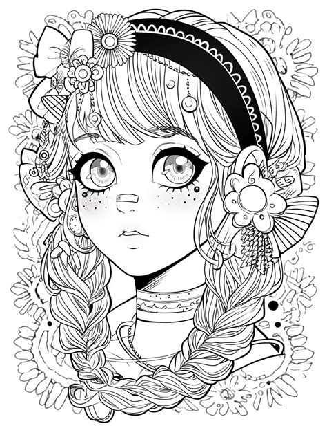 Decora Girl Cute Coloring Page In 2024 Cute Coloring Pages Witch