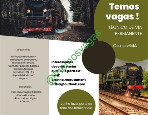 Técnico de Ferrovia Caxias MA 01 vaga s Themos Vagas