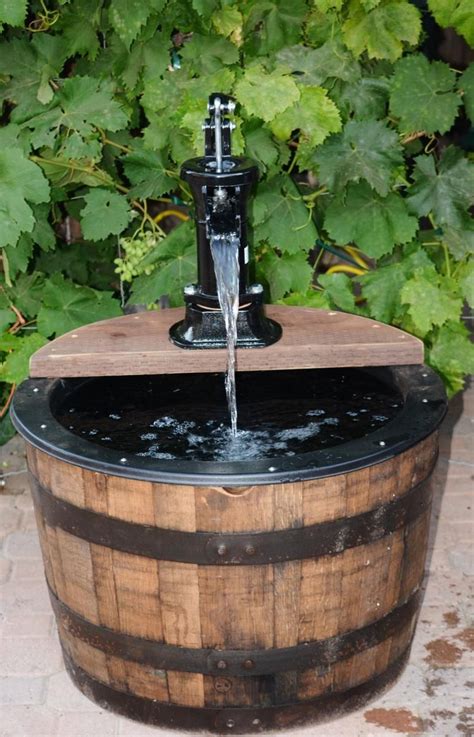 1 2 Whiskey Barrel Fountain Old Fashion Water Pump Etsy Whiskey