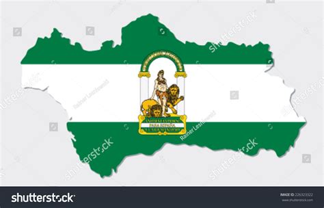 Andalusia Map With Flag Royalty Free Stock Vector 226323322