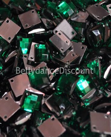 Diamantes De Imitaci N Para Coser Verde Esmeralda Cuadrados