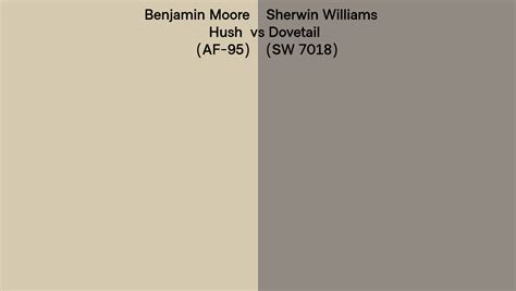 Benjamin Moore Hush Af 95 Vs Sherwin Williams Dovetail Sw 7018 Side