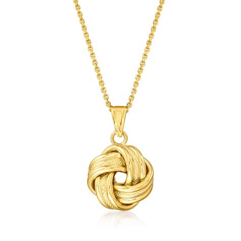 14kt Yellow Gold Love Knot Pendant Necklace Ross Simons