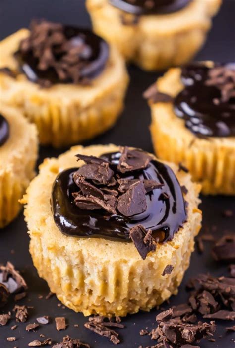 Mini Peanut Butter Cheesecakes With Chocolate Ganache Recipemagik