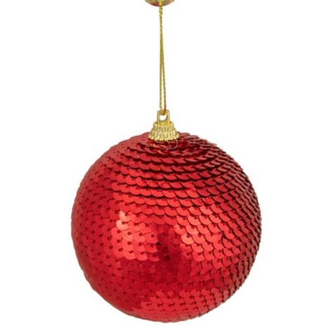 Northlight Red Sequin Shatterproof Ball Christmas Ornament 3 1 Ralphs