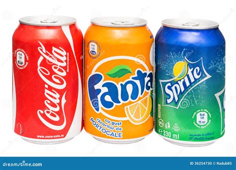 Coca Cola Fanta And Sprite Cans Isolated Editorial Image Image Of