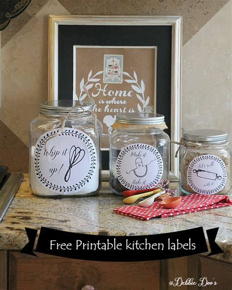 Free Kitchen Printable Labels For Canisters Or More Debbiedoos