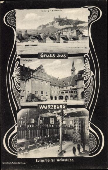 Jugendstil Ansichtskarte Postkarte W Rzburg Am Main Unterfranken