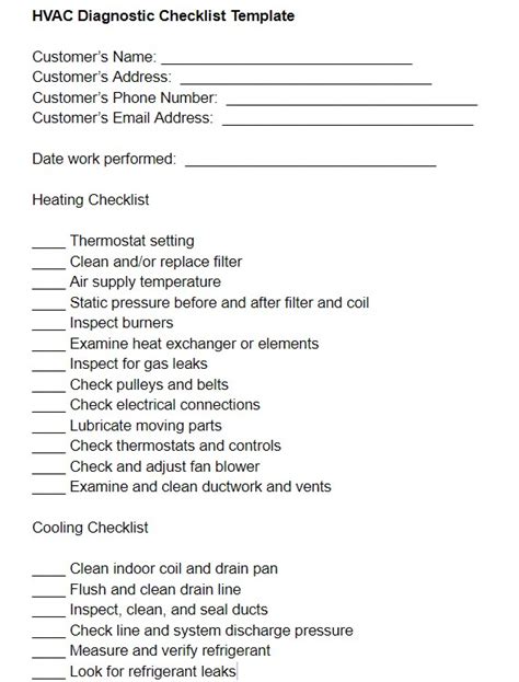 Diagnostic Checklist Template Free Download Housecall Pro