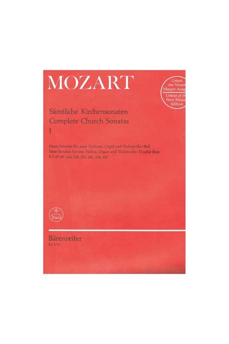 Mozart Complete Church Sonatas Bk 1 Barenreiter