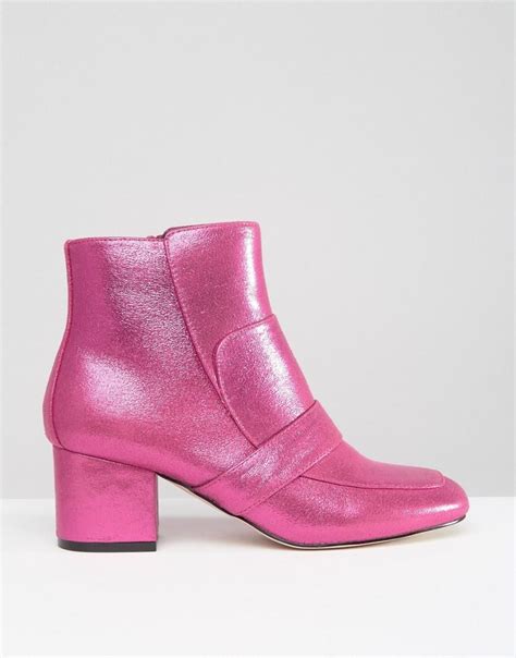 Lyst Asos Asos Ranora Loafer Ankle Boots In Pink