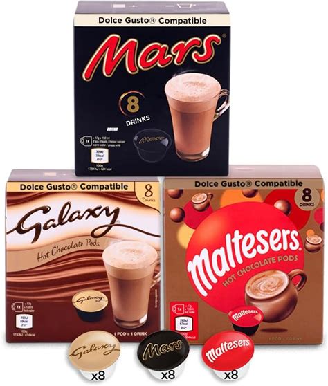 Galaxy Mars Maltesers Hot Chocolate Pods Dolce Gusto Compatible