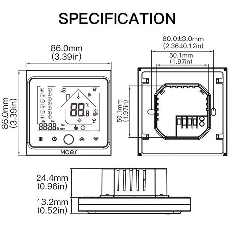 Смарт термостат MOES BHT-002 GB, Tuya ZigBee 16A, За електрическо ...