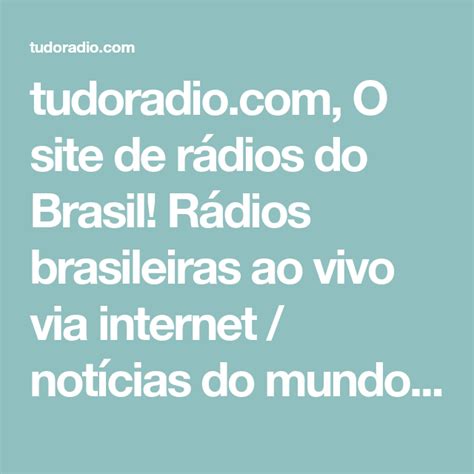 Tudoradio O Site De R Dios Do Brasil R Dios Brasileiras Ao Vivo